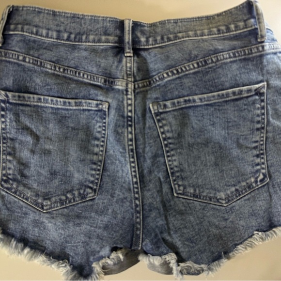 Express Blue High Waist Denim Shorts - Picture 5 of 6